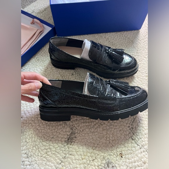 Stuart Weitzman Adrina Tassel Patent Leather Loafers - Picture 11 of 13